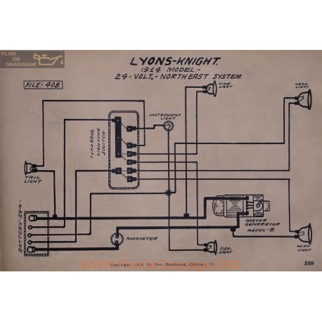 Lyons Knight 24volt Schema Electrique 1914 North East