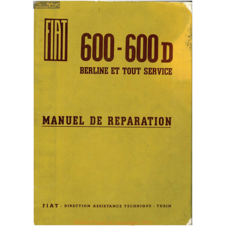 Fiat 600 D Manuel De Reparation Multipla