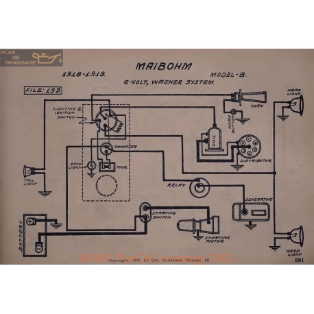 Maibohm B 6volt Schema Electrique 1918 1919 Wagner V2