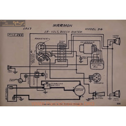 Marmon 34 12volt Schema Electrique 1917 Bosch V2