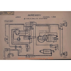 Marmon 34 6volt Schema Electrique 1921 Delco