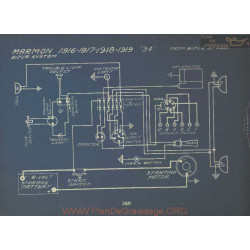 Marmon 34 Schema Electrique 1916 1917 1918 1919 Bijur