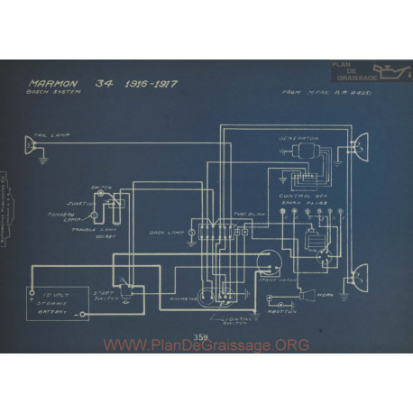 Marmon 34 Schema Electrique 1916 1917 V3