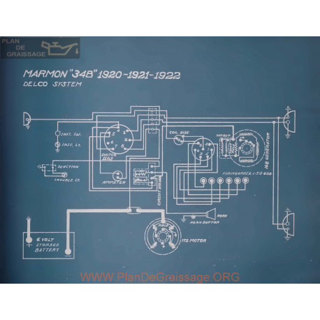 Marmon 34b Schema Electrique 1920 1921 1922