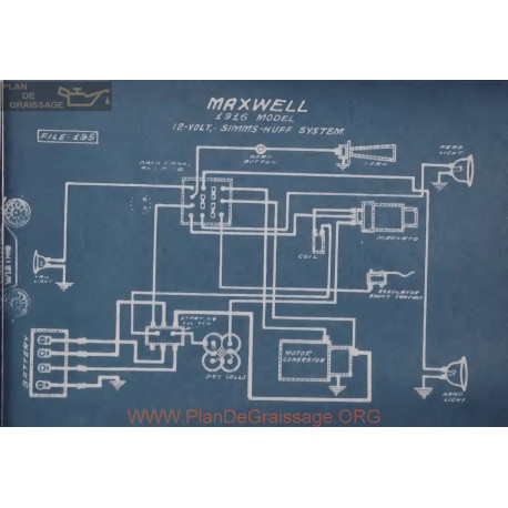 Maxwell 12volt Schema Electrique 1916 Simms Huff