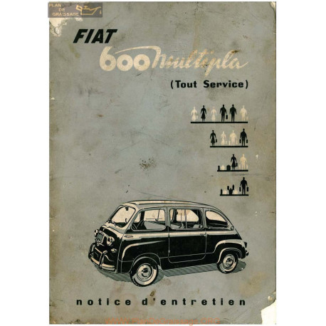 Fiat 600 Multipla Notice Entretien 1956