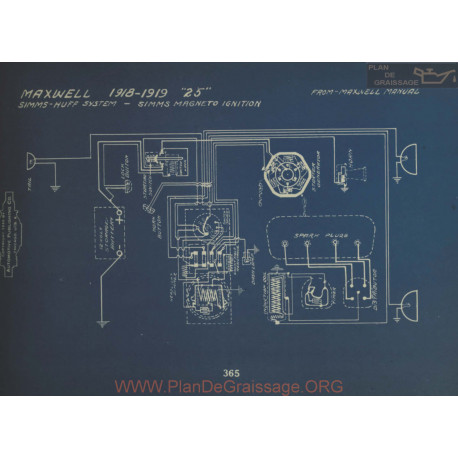 Maxwell 25 Schema Electrique 1918 1919 Simms Huff