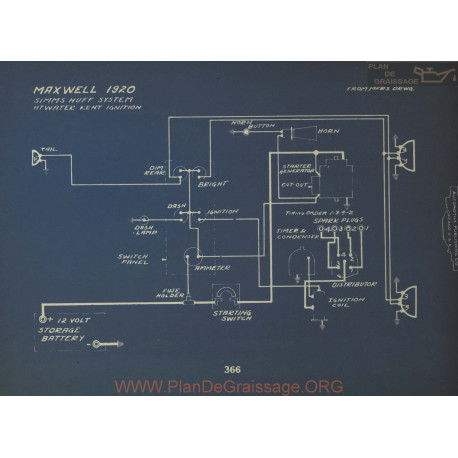 Maxwell Schema Electrique 1920 Simms Huff