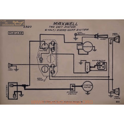 Maxwell Two Unit 6volt Schema Electrique 1920 Simms Huff V2