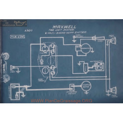 Maxwell Two Unit 6volt Schema Electrique 1920 Simms Huff