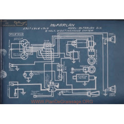 Mc Farlan Six 6volt Schema Electrique 1917 1918 1919 Westinghouse