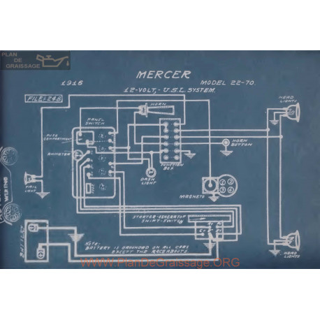 Mercer 22 70 12volt Schema Electrique 1915 Usl