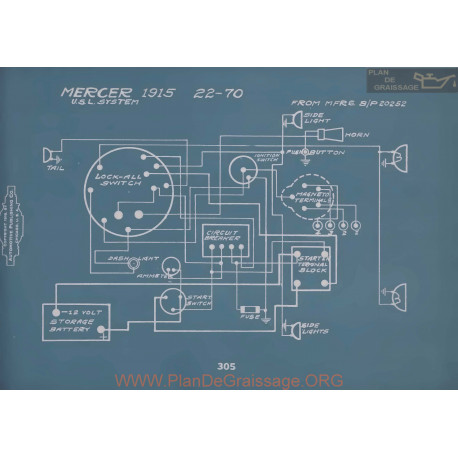 Mercer 22 70 Schema Electrique 1915