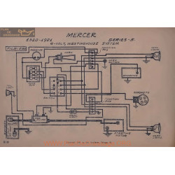 Mercer 5 6volt Schema Elctrique 1920 1921 Westinghouse