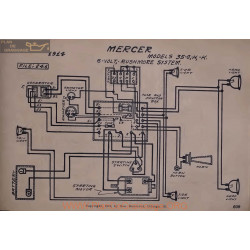 Mercer 35 G H K 6volt Schema Electrique 1914 Rushmore