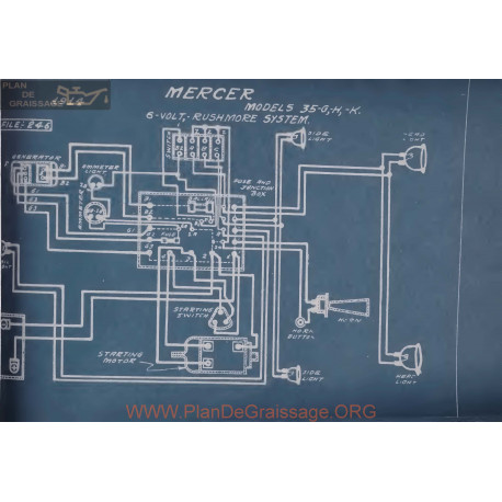 Mercer 35g 35h 35k 6volt Schema Electrique 1914 Rushmore