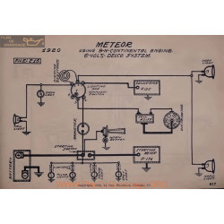 Meteor 9n Continental 6volt Schema Electrique 1920 Delco