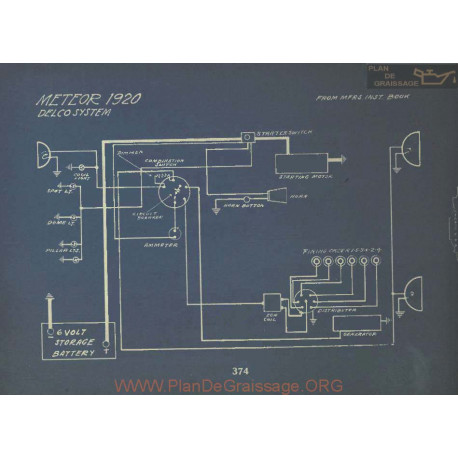 Meteor Schema Electrique 1920 Delco