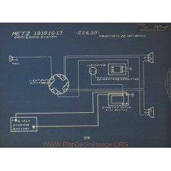 Metz 22 25 Schema Electrique 1915 1916 1917 Gray & Davis