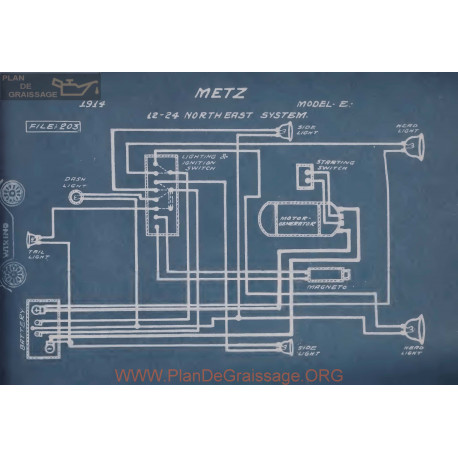 Metz E 12volt 24volt Schema Electrique 1914 Northeast