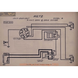 Metz G 6volt Schema Electrique 1915 1916 1917 Gray & Davis V2