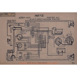 Metz Master Six 6volt Schema Electrique 1920 1921 Westinghouse