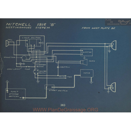 Mitchell 8 Schema Electrique 1916 Westinghouse