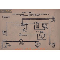 Mitchell C42 D40 E40 E42 6volt Schema Electrique 1917 1918 1919 Remy