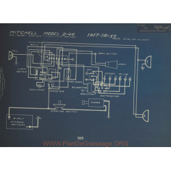 Mitchell D40 Schema Electrique 1917 1918 1919 Splitdorf