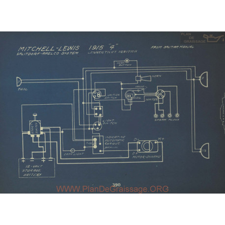 Mitchell Lewis 4 Schema Electrique 1915 Splitdorf Apelco