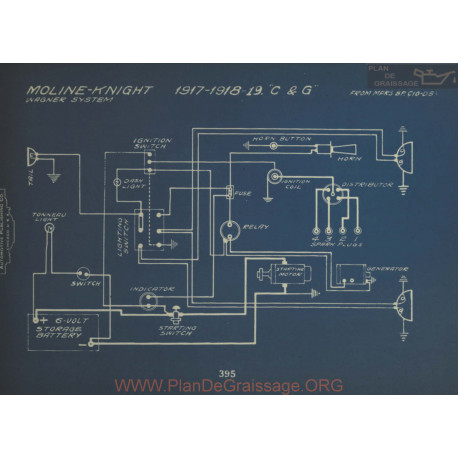 Moline Knight C G Schema Electrique 1917 1918 Ver1