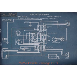 Moline Knight Mk40 6volt Schema Electrique 1912 1913 1914 Ward Leonard