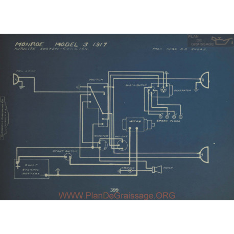 Monroe 3 Schema Electrique 1917 Autolite