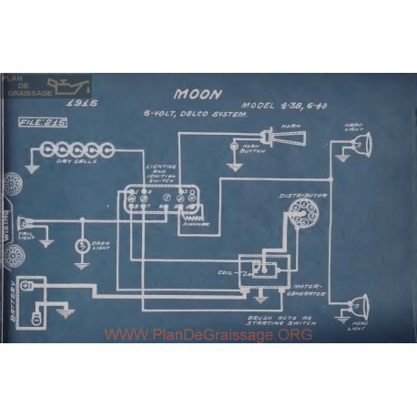 Moon 4 38 6 40 6volt Schema Electrique 1915 Delco