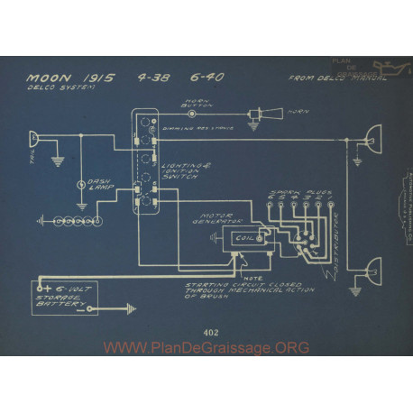 Moon 4 38 6 40 Schema Electrique 1915 Delco