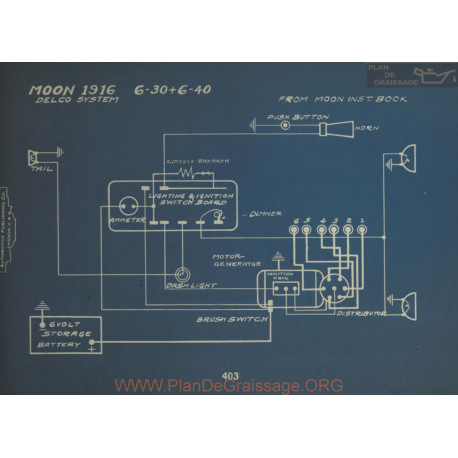 Moon 6 30 6 40 Schema Electrique 1916 Delco