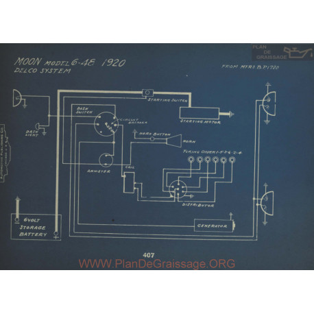 Moon 6 48 Schema Electrique 1920 Delco