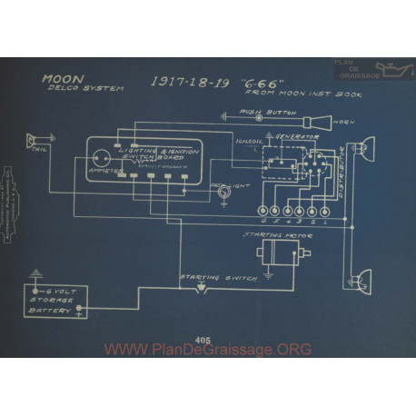 Moon 6 66 Schema Electrique 1917 1918 1919 Delco