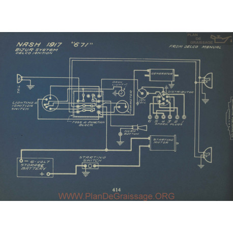 Nash 671 Schema Electrique 1917 Bijur