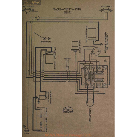 Nash 671 Schema Electrique 1918 Bijur
