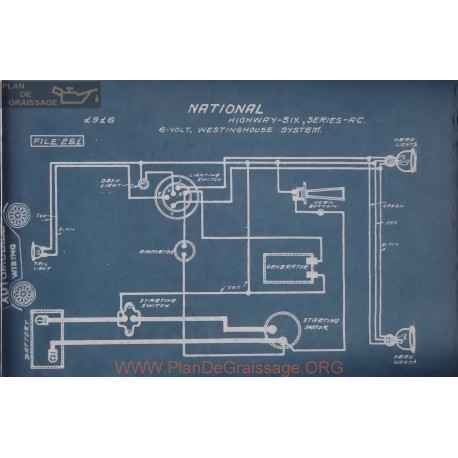 National Highway Six Ac 6volt Schema Electrique 1916 Westringhouse