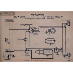 National Highway Six Af 6volt Schema Electrique 1917 1918 Westinghouse V2