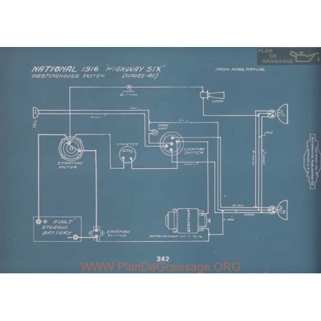 National Highway Six Schema Electrique 1916 V2