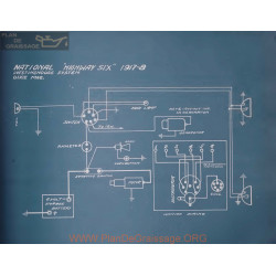 National Highway Six Schema Electrique 1917 1918