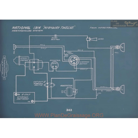 National Highway Twelye Schema Electrique 1916 V2