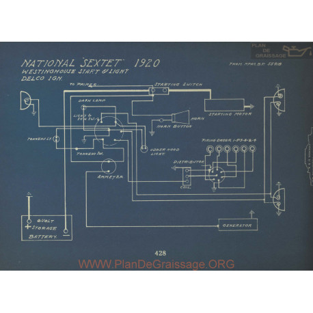 National Sextet Schema Electrique 1920 Westinghouse