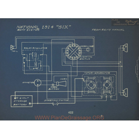 National Siw Schema Electrique 1914 Remy