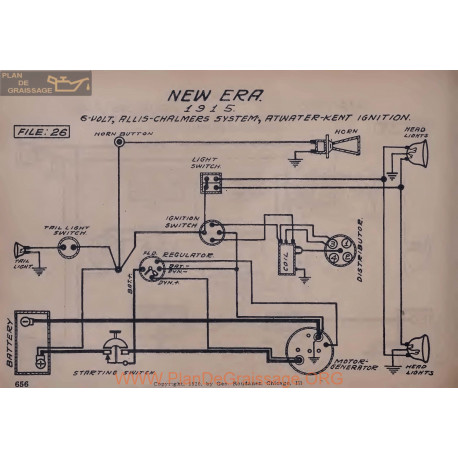 New Era 6volt Schema Electrique 1915 Allis Chamers Atwater Kent