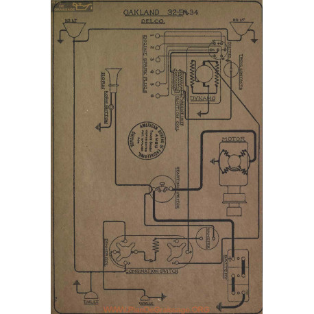 Oakland 32 B 34 Schema Electrique Delco