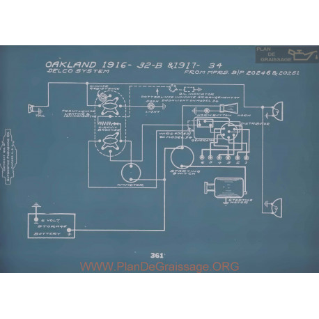 Oakland 32b 34 Schema Electrique 1916 1917